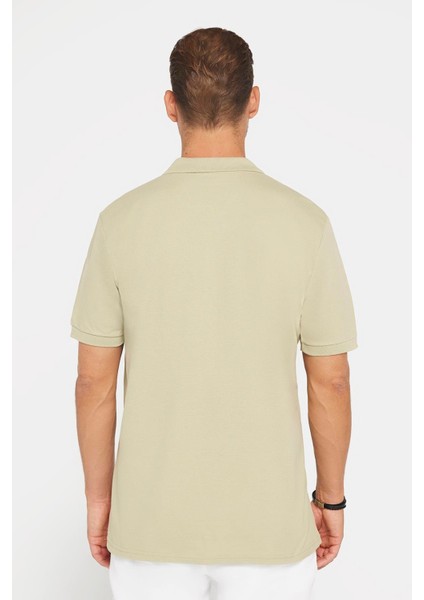 Erkek Klasik Fit Rahat Kesim %100 Pamuk Düz Pike Yeşil Polo Yaka T-Shirt indirimleri