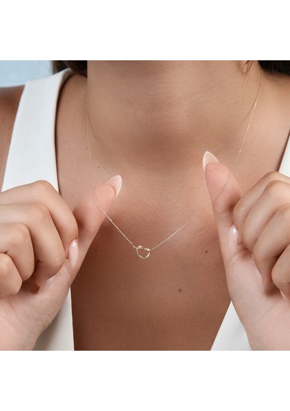 14 Ayar Altın Aşk Düğümü Kolye modelleri