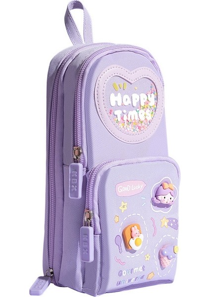 Kızlar Için Okul Çantası Şeklinde Kalem Kutusu, Ilkokul Öğrencileri, Büyük Kapasiteli, Yüksek Görünümlü ve Sevimli Kızların Kırtasiye Kalem Kutusu (Yurt Dışından)