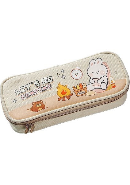 Sabah Işığı Tavşan Kampa Gidiyor Büyük Kapasiteli Öğrenci Kalem Kutusu Çok Fonksiyonlu Kalem Kutusu Aşınmaya Dayanıklı ve Kirlenmeye Dayanıklı Oxford Kumaş Kalem Kalem Kutusu Kırtasiye (Yurt Dışından)
