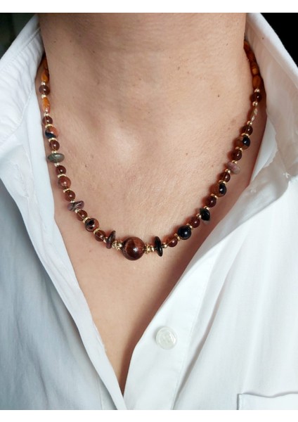 Sedef ve Yıldız Taşı Tasarım Kolye