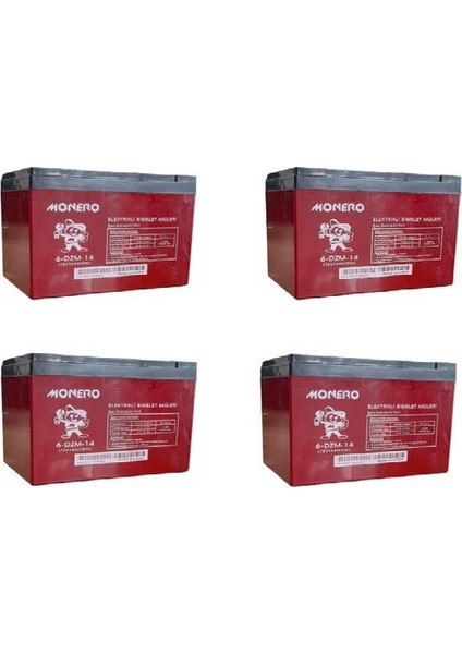 14AH 12V Jel Akü 4'lü Paket Ebatlar: 150*101*99 mm