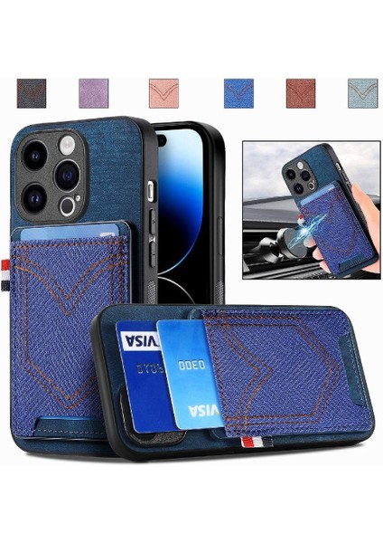 IPhone 14 Için Kılıf Pro Crad Yuvası Manyetik Araç Montaj Kot Cep Tasarımı (Yurt Dışından) fiyatları