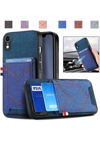IPhone Xr Manyetik Araç Montaj Crad Yuvası Kot Cep Tasarımı (Yurt Dışından)
