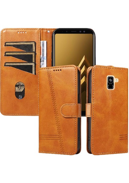 Samsung Galaxy A8 2018 Cüzdan Telefon Kılıfı Için Kredi Kartı ile Pu (Yurt Dışından)