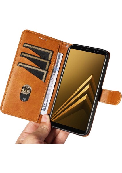 Samsung Galaxy A8 2018 Cüzdan Telefon Kılıfı Için Kredi Kartı ile Pu (Yurt Dışından)