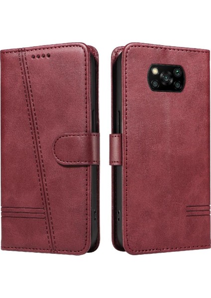 Xiaomi Poco X3 Nfc Için Kredi Kartı Yuvası ile Ayrılabilir Siyah Pu (Yurt Dışından)