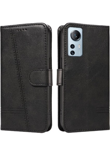 Xiaomi 12 Için Filp Durumda Ayrılabilir Siyah Bilezik Cüzdan Telefon Kılıfı Pu (Yurt Dışından)