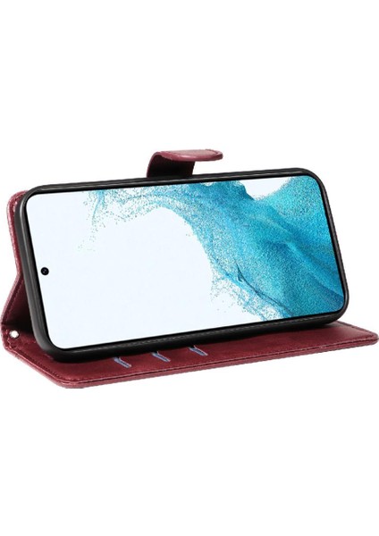 Samsung Galaxy S22 Cüzdan Telefon Kılıfı Için Filp Durumda Preslenmiş Pu Deri ile (Yurt Dışından) fırsatları