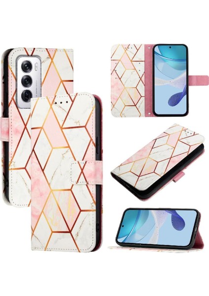 Oppo Oppo 12 5g Kickstand Pu Deri Mermer Desen Cüzdan Için Kılıf (Yurt Dışından) indirimleri