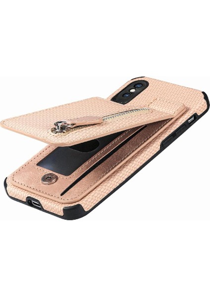 IPhone Xs Max Için Kılıf Standı Manyetik Araç Montaj Crad Yuvası Fermuar Cüzdan (Yurt Dışından) indirimleri