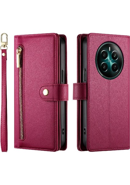 Realme 12 Artı Crossbody Kayış Standı Çok Fonksiyonlu Cüzdan Için Flip Case (Yurt Dışından) fırsatları