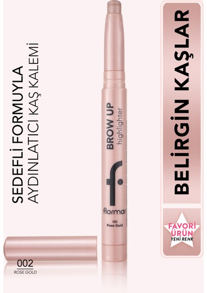 Kremsi Dokulu Brow Up Highlighter Pencil Aydınlatıcı Kalem- Pembe Altın (002 Rose Gold) 8682536072441