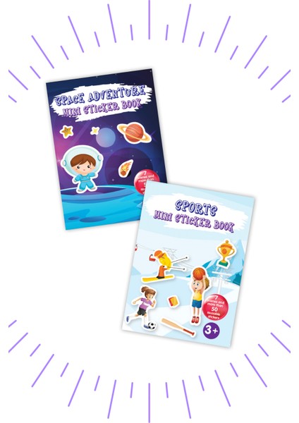 Space Mini Sticker Book - Sport Mini Sticker Book 2'li Set