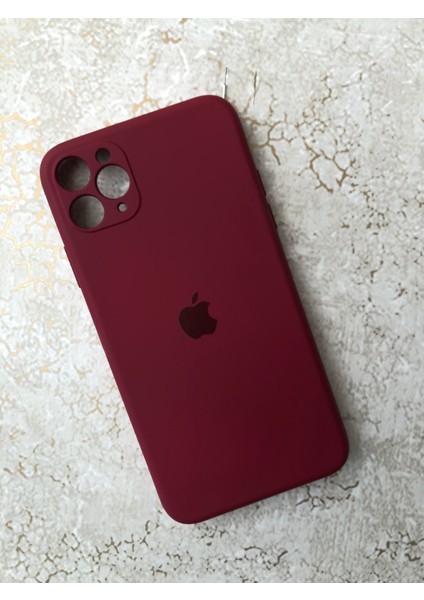 Iphone 11 Pro Max Uyumlu Bordo Içi Kadife Kılıf