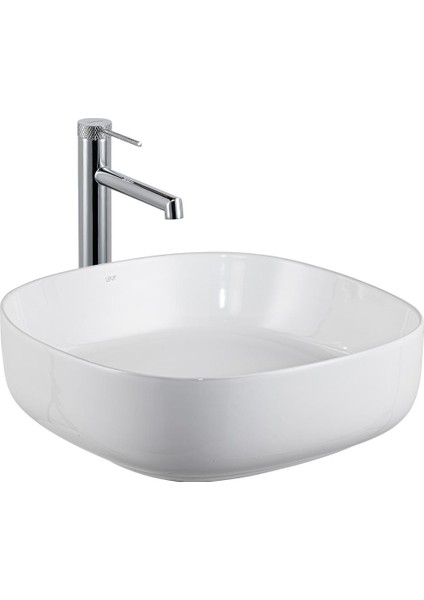 E-W1203 Tezgah Üstü Lavabo Parlak Beyaz