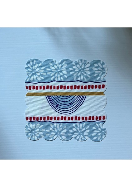 Fincan Uyumlu Soyut Desenli Kokteyl Peçetesi Kumaş