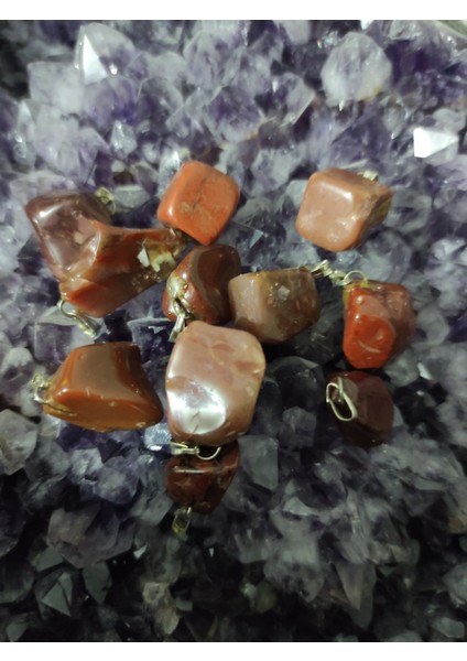 Hakiki Japsis (Jasper) Taşı Unisex Kolyeler KL16