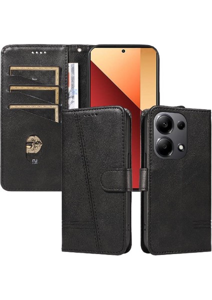 Xiaomi Redmi Not 13 Pro 4g Için Filp Durumda Kredi ile Preslenmiş Pu Deri (Yurt Dışından)