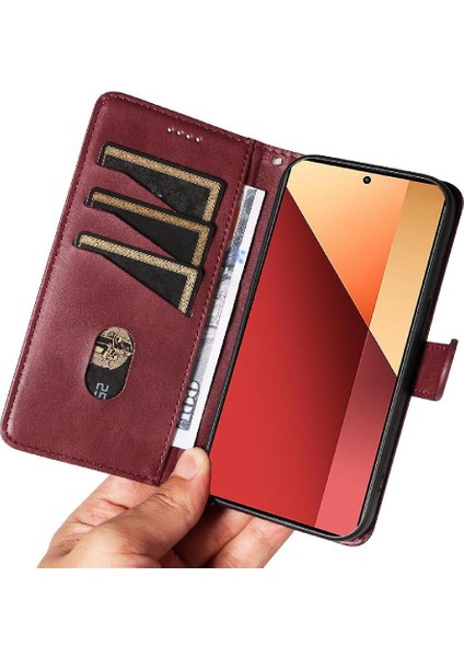Xiaomi Redmi Not 13 Pro 4g Için Filp Durumda Kredi ile Preslenmiş Pu Deri (Yurt Dışından)