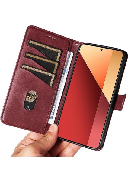 Xiaomi Redmi Not 13 4g Cüzdan Telefon Kılıfı Için Filp Durumda Ayrılabilir Siyah (Yurt Dışından)