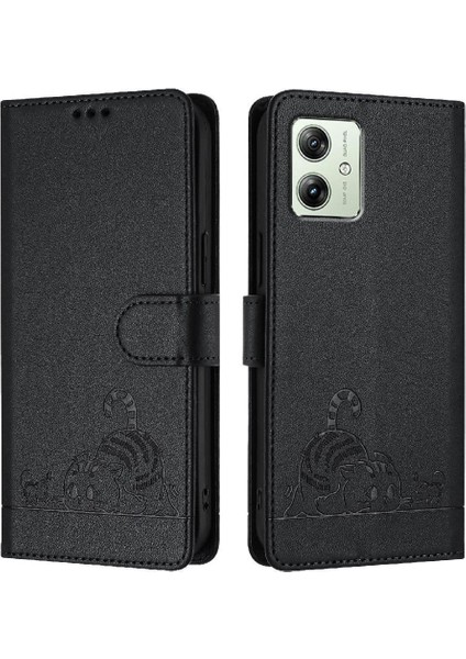 Motorola Moto G54 5g Için Kılıf Cüzdan Kapak Çevirin Kedi Rfıd Kart Yuvası Tutucu (Yurt Dışından) indirimleri