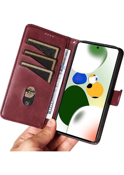 Xiaomi Redmi Için Filp Durumda NOTE12 Pro Hız Preslenmiş Pu Deri Cüzdan Kılıf (Yurt Dışından)