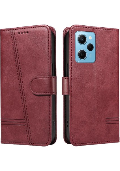Xiaomi Redmi Için Filp Durumda NOTE12 Pro Hız Preslenmiş Pu Deri Cüzdan Kılıf (Yurt Dışından)