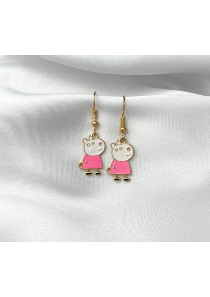 Peppa Pig Karakteri Figürlü Küpe