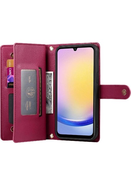 Samsung Galaxy A25 Iş Cüzdan Standı Için Flip Case Çok Fonksiyonlu (Yurt Dışından)
