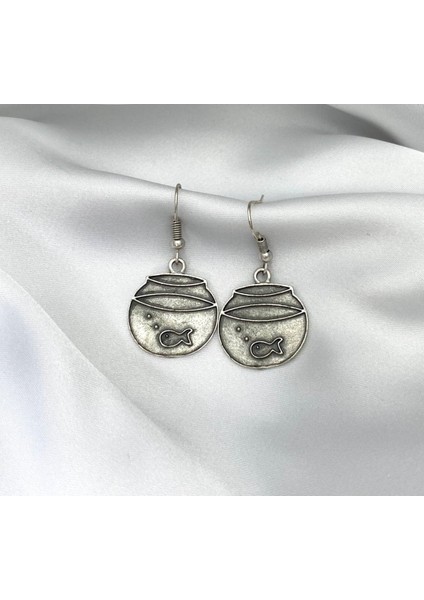 Balıklı Akvaryum Figür Sallantılı Küpe