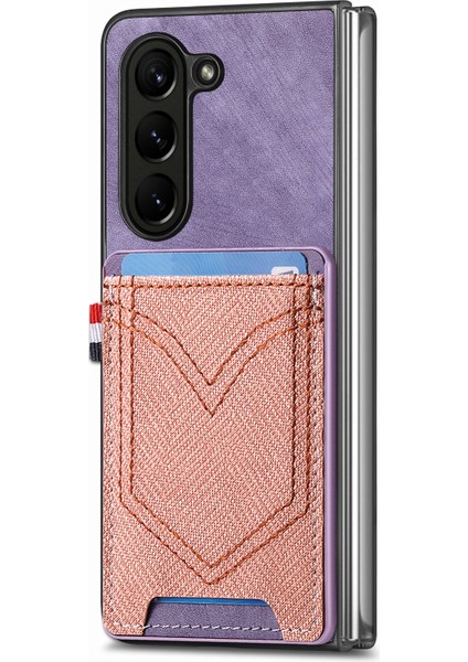 Samsung Galaxy Z Fold6 5g Için Denim Dokulu Telefon Kılıfı (Yurt Dışından)