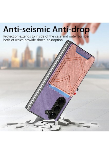 Samsung Galaxy Z Fold6 5g Için Denim Dokulu Telefon Kılıfı (Yurt Dışından)