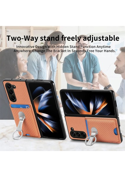 Samsung Galaxy Z Fold6 5g Için Kart Cüzdan Yüzüklü Telefon Kılıfı (Yurt Dışından)