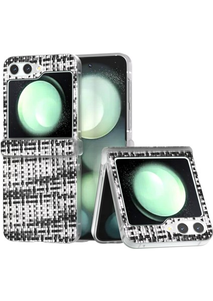 Samsung Galaxy Z Flip5 5g Için 3'ü 1 Arada Eşkenar Dokulu Pu Kılıf (Yurt Dışından)