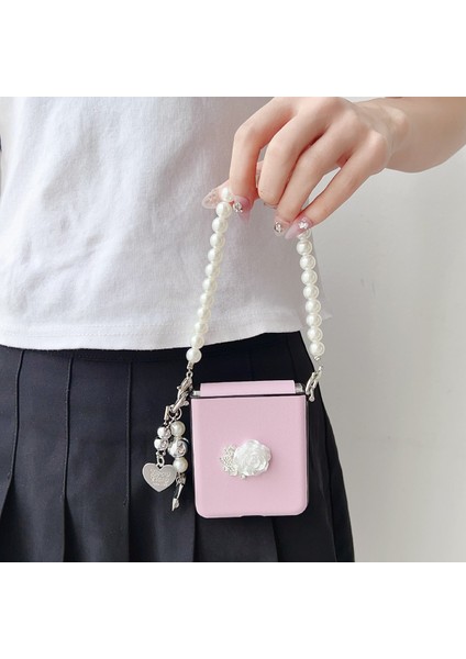 Samsung Galaxy Z Flip5 5g Için Deri Dokulu 3D Gül Kılıf (Yurt Dışından) fiyatları