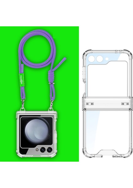 Samsung Galaxy Z Flip5 Için Gkk Hava Yastığı Menteşe Kılıfı Ipli (Yurt Dışından)
