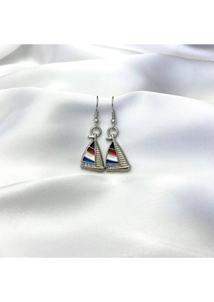 Yelken Figürlü Sporcu Denizci Küpe