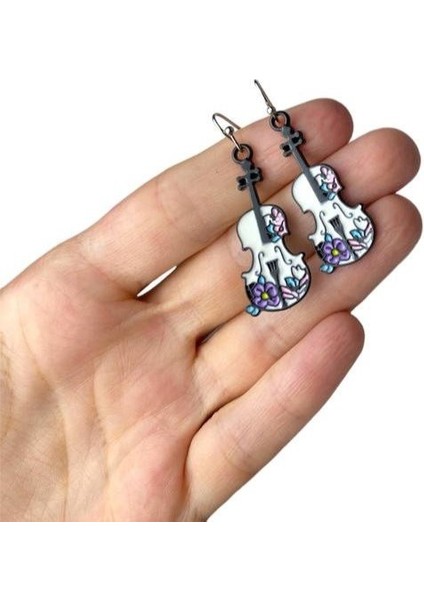 Keman Çiçek Motifli Küpe fiyatları