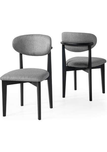 Norte Ahşap Salon Mutfak Sandalyesi 2 Li Set
