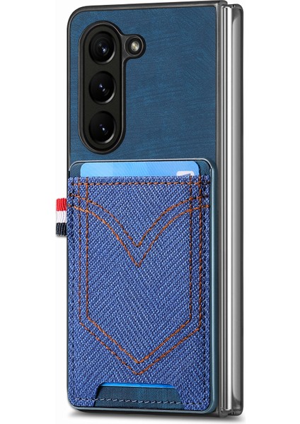 Samsung Galaxy Z Fold6 5g Için Denim Dokulu Telefon Kılıfı (Yurt Dışından)