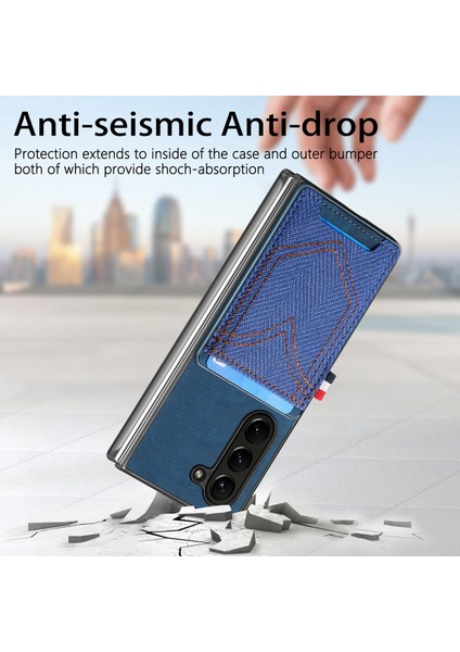 Samsung Galaxy Z Fold6 5g Için Denim Dokulu Telefon Kılıfı (Yurt Dışından)