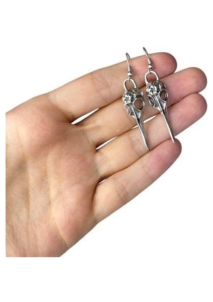 Gotik Viking Raven Tarz Kuş Kafatası Küpe fiyatları