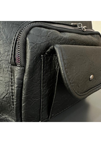 Siyah Kadın Yumuşak Dokulu Cepli Askılı Omuz El ve Sırt Çantası fırsatları