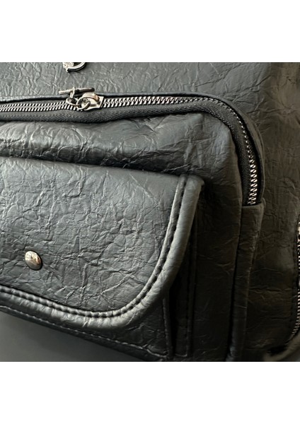 Siyah Kadın Yumuşak Dokulu Cepli Askılı Omuz El ve Sırt Çantası indirimleri