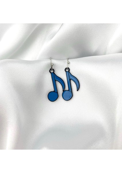 Mavi Müzik Notası Küpe Müzik Öğretmeni / Müzisyen Küpe
