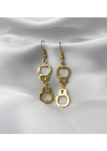 Gold Kelepçe Figürlü Polis Küpe