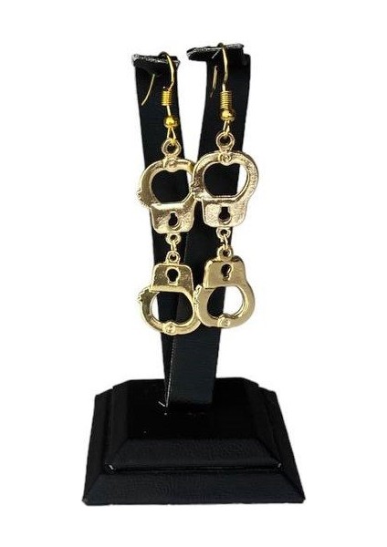Gold Kelepçe Figürlü Polis Küpe