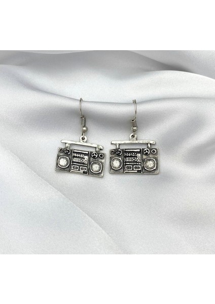 Retro Radyo Figürlü Küpe