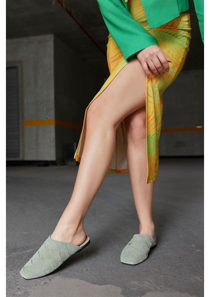 Lulu Avokado Süet Kadın Terlik